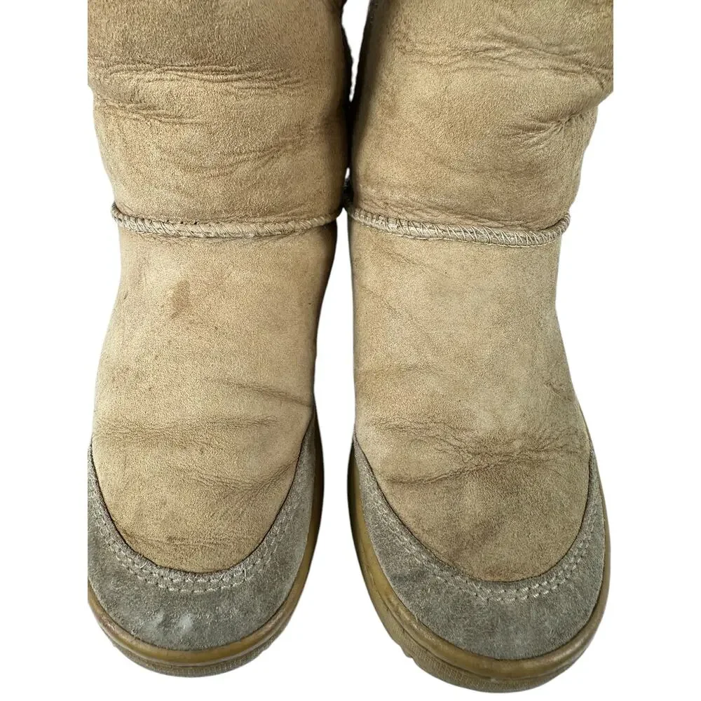 Ugg Australia Womens Tan Brown Leather Ultimate Tall 5250 Shearling Boots Size 6